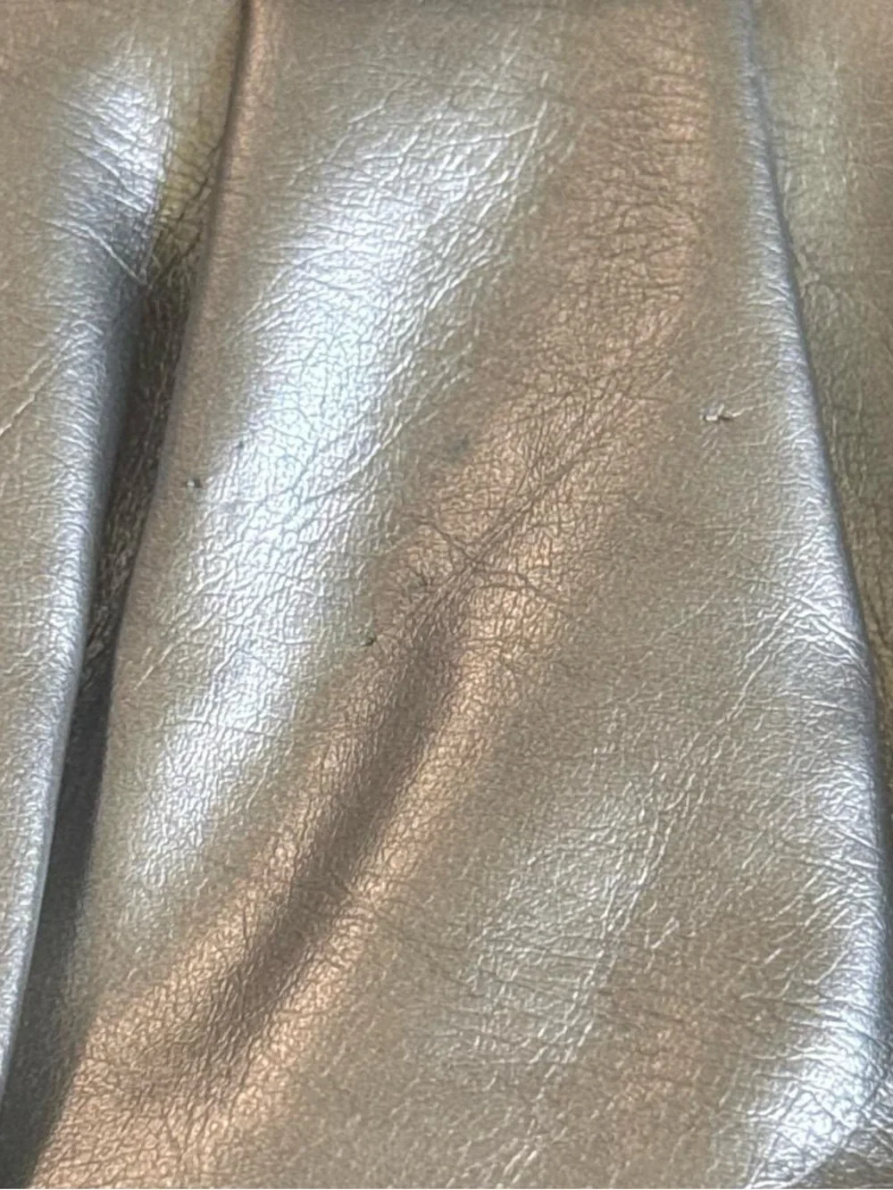 Gunne Sax Silver Metallic Pleated Chain Shoulder Clutch